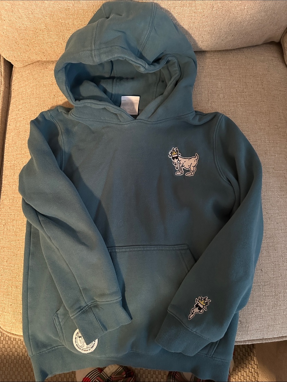 GOAT US Kids Slate Blue  Hoodie with Patch -